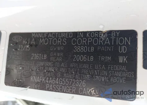 2016 Kia Forte Lx из США, поврежденный, VIN KNAFK4A64G5572326